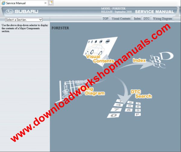 Subaru Forester 2009 to 2012 Workshop Manual